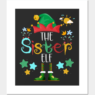 The Sister Elf, Christmas Family Matching Fun Xmas Top Posters and Art